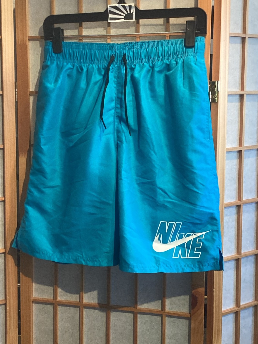 Nike Swim Solid Logo Lap 9" Volley Shorts Laser Blue NESSA565-406 Men's Small